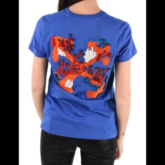 Off-white Women's Blue Cotton T-shirt Size S - Picture 2 of 12